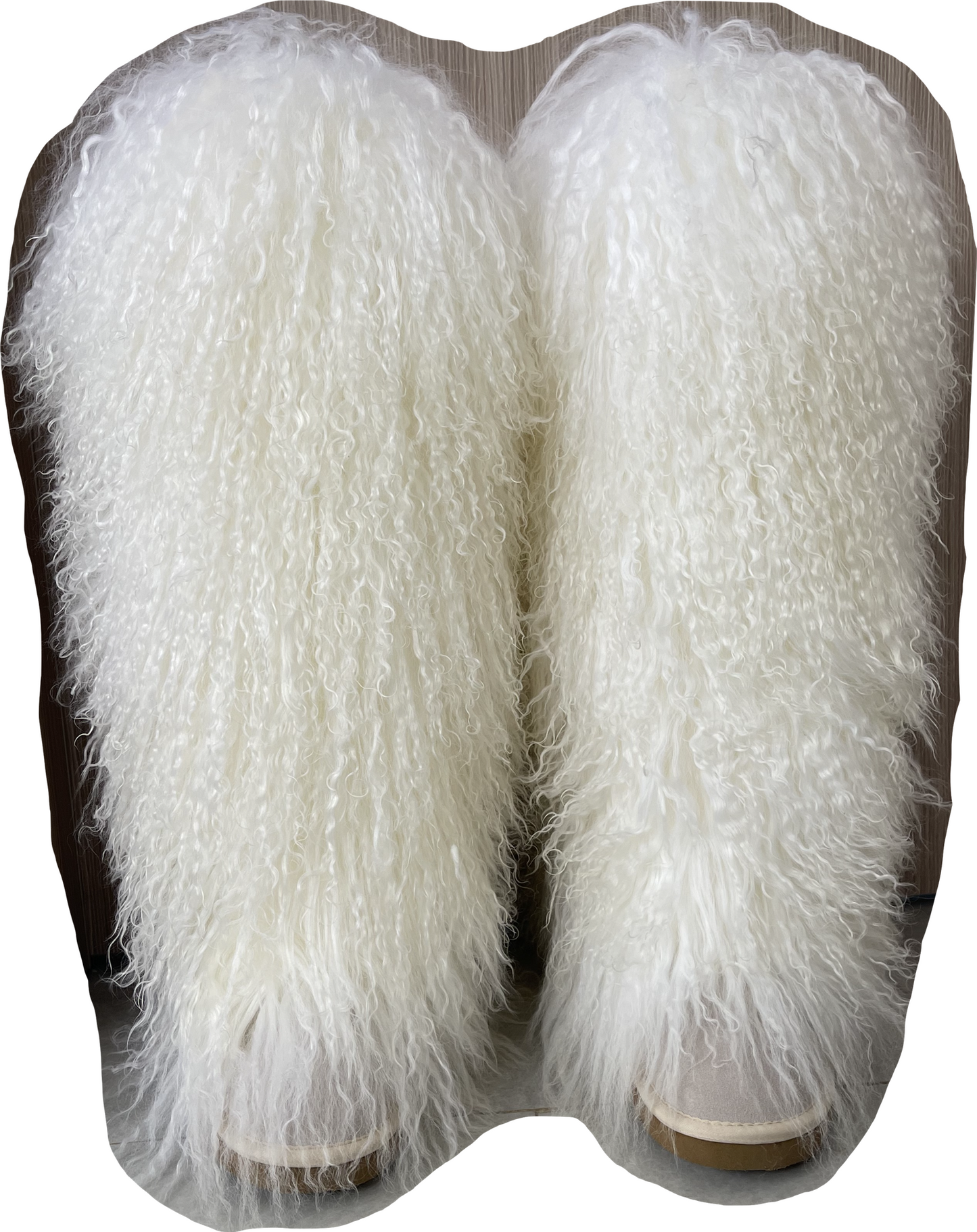 FURINFASHION HU-01 Autumn And Winter Spicy Girl Real Mongolian Lamb Fur Warm Leg Warmer