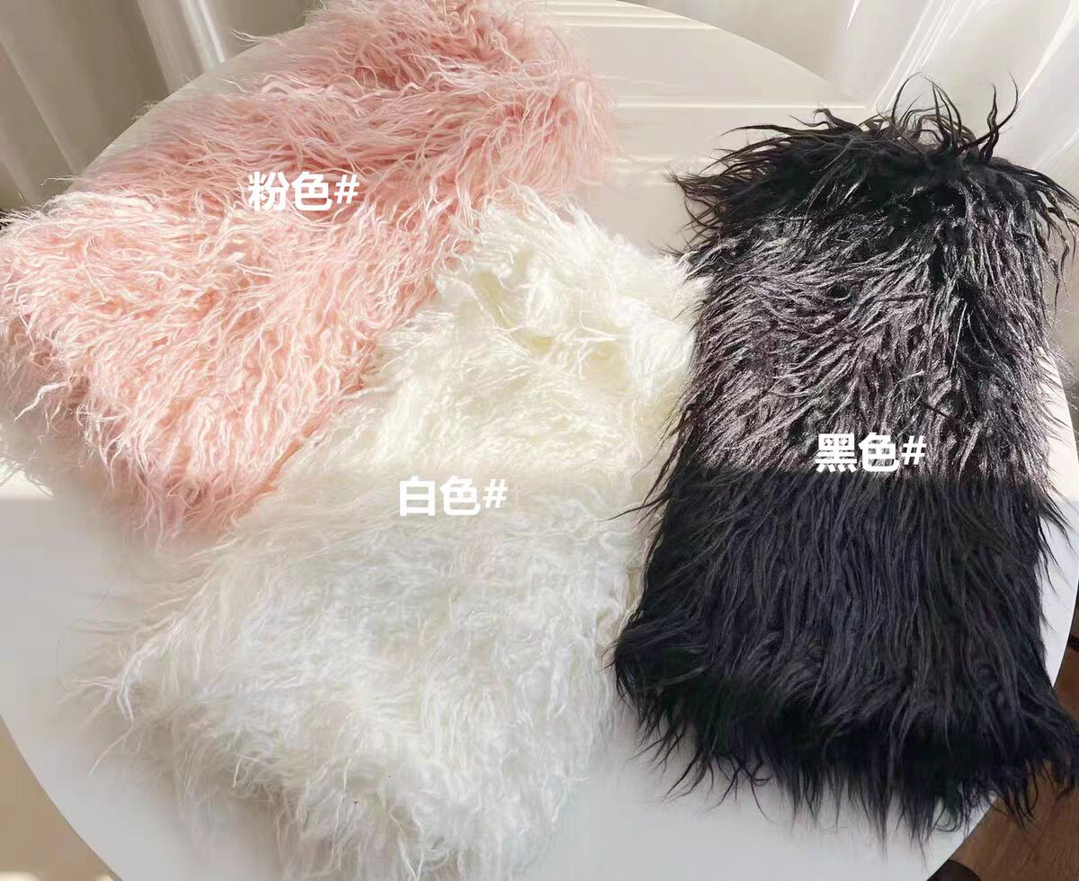 FURINFASHION HU-01 Autumn And Winter Spicy Girl Real Mongolian Lamb Fur Warm Leg Warmer